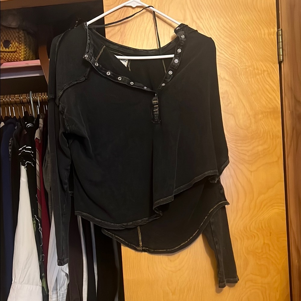 NWOT. FP XS Henley drapy top